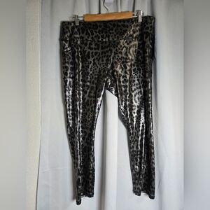 Leopard Print Metallic Leggings